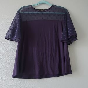 Navy blue lace blouse